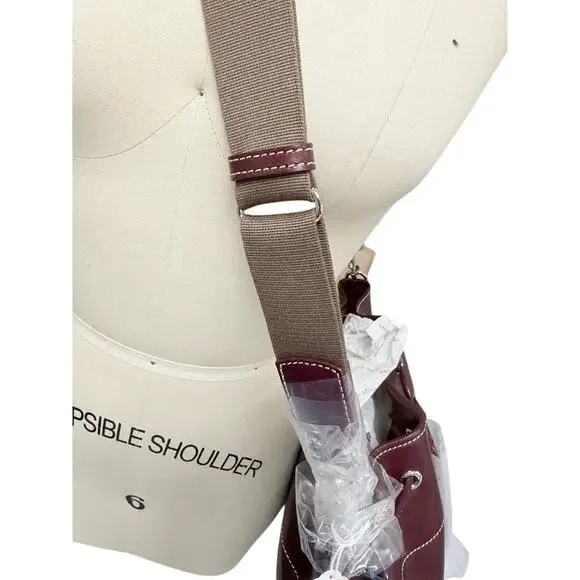 Dooney & Bourke Drawstring Bucket Bag Bordeaux Leather NWT $498 - Picture 3 of 6